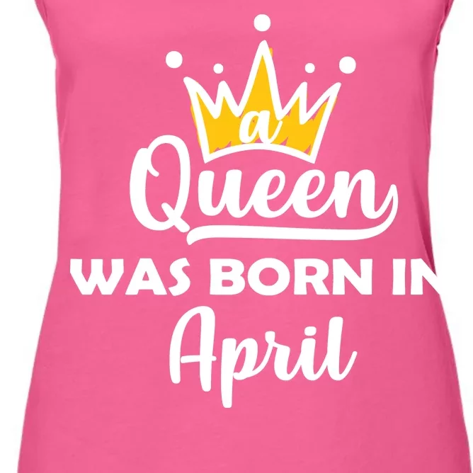 A Queen Was Born In April Birthday Women's Racerback Tank