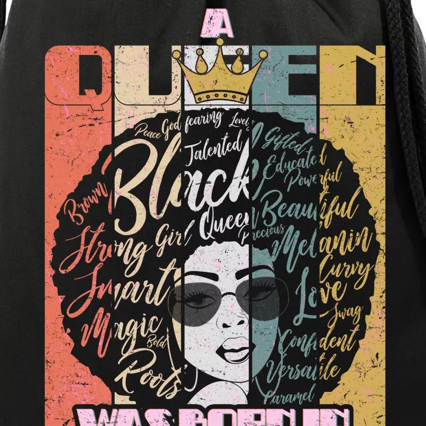 A Queen Was Born In August Drawstring Bag