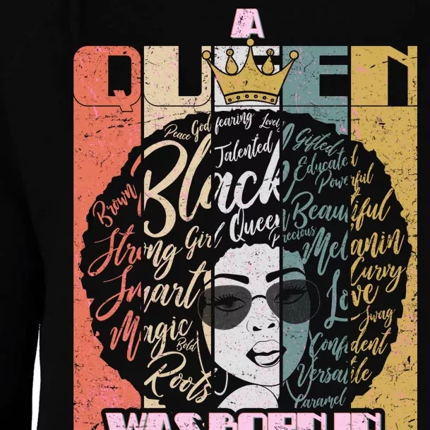 A Queen Was Born In August Womens Funnel Neck Pullover Hood