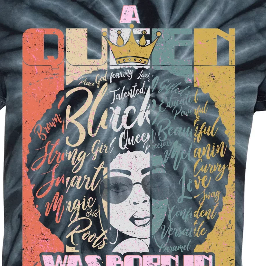 A Queen Was Born In August Kids Tie-Dye T-Shirt