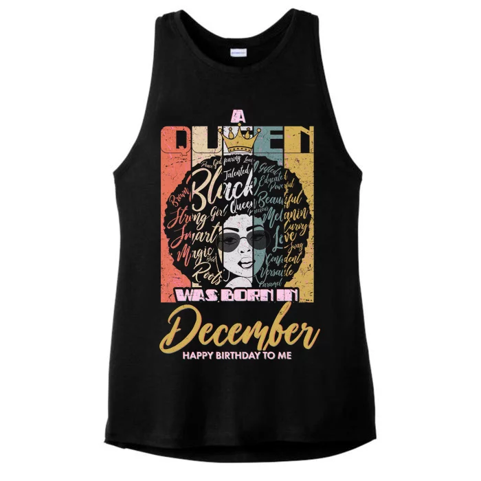 A Queen Was Born In December Ladies Tri-Blend Wicking Tank