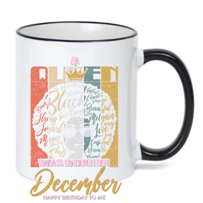 A Queen Was Born In December Black Color Changing Mug