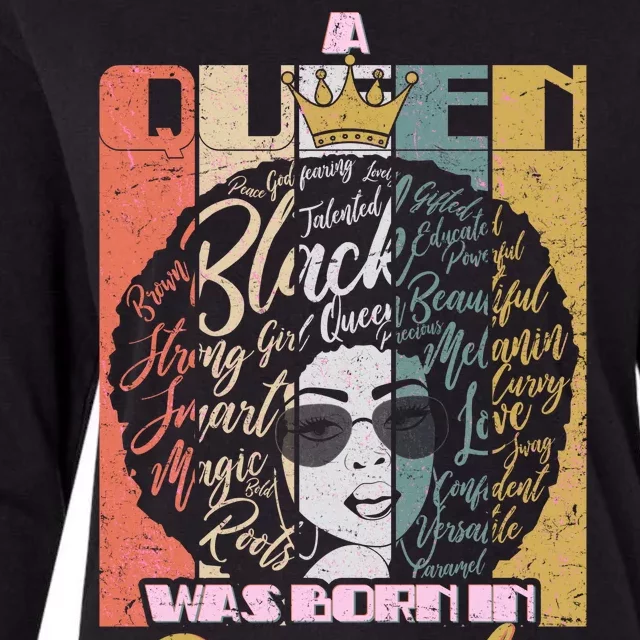 A Queen Was Born In December Womens Cotton Relaxed Long Sleeve T-Shirt