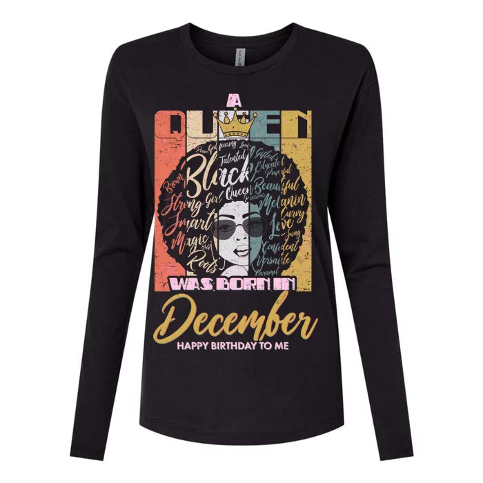 A Queen Was Born In December Womens Cotton Relaxed Long Sleeve T-Shirt