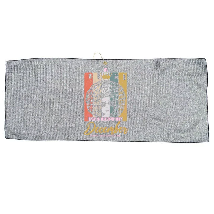 A Queen Was Born In December Large Microfiber Waffle Golf Towel