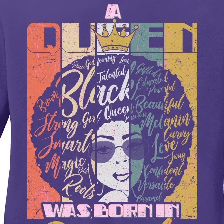 A Queen Was Born In December Ladies Long Sleeve Shirt