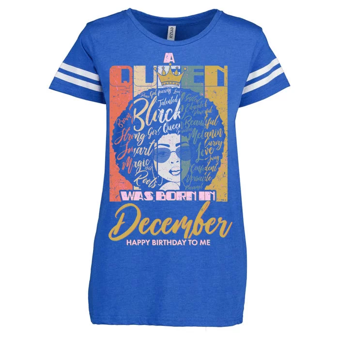 A Queen Was Born In December Enza Ladies Jersey Football T-Shirt