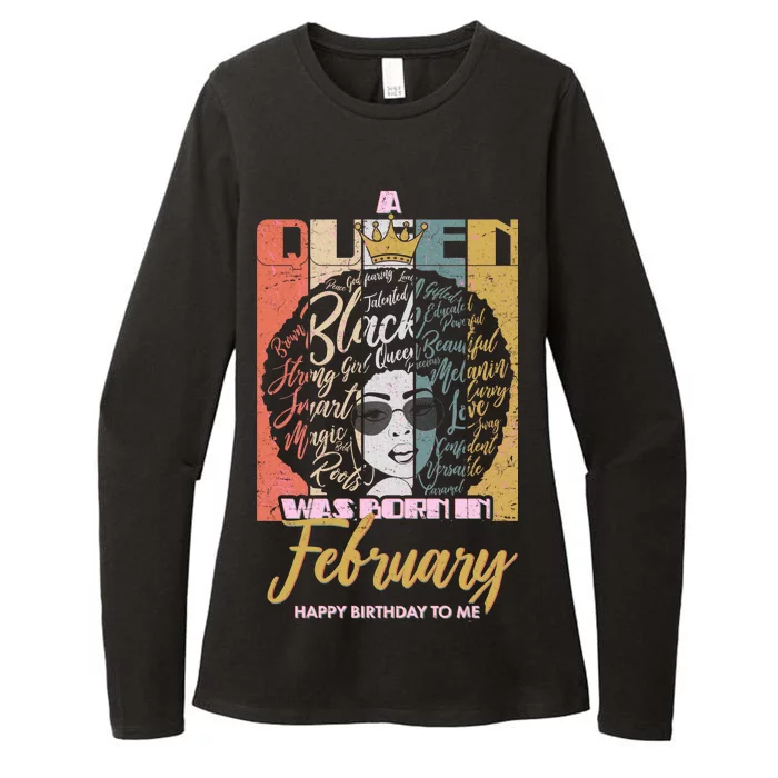 A Queen was Born in February Womens CVC Long Sleeve Shirt