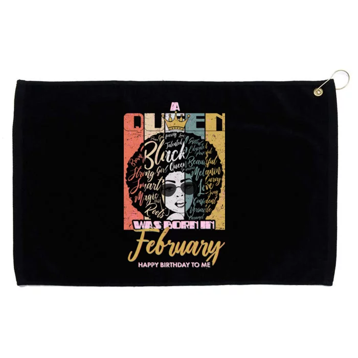 A Queen was Born in February Grommeted Golf Towel