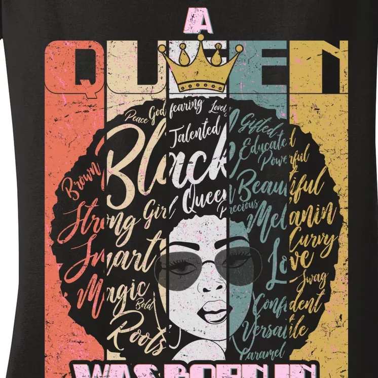 A Queen was Born in February Women's V-Neck T-Shirt