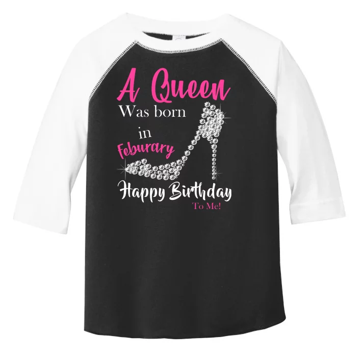 A Queen Was Born In February Birthday Toddler Fine Jersey T-Shirt