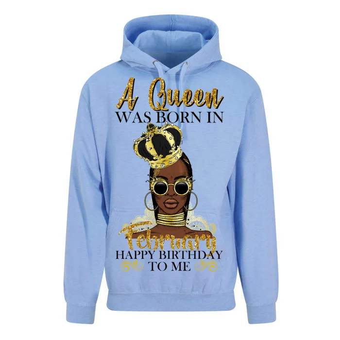 A Queen Was Born In February Happy Birthday Unisex Surf Hoodie