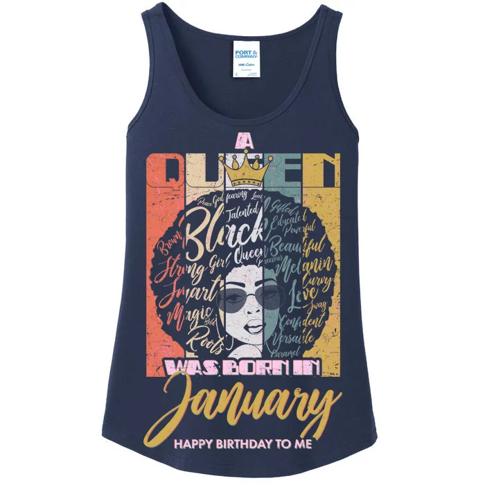 A Queen Was Born In January Ladies Essential Tank