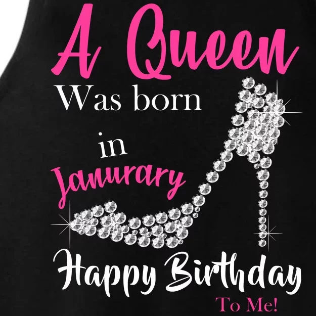 A Queen Was Born In January Birthday Ladies Tri-Blend Wicking Tank