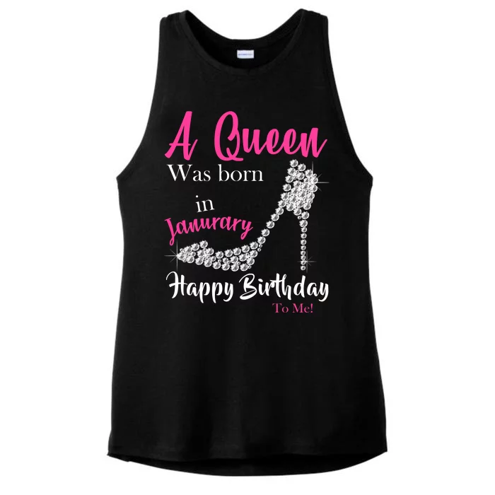 A Queen Was Born In January Birthday Ladies Tri-Blend Wicking Tank