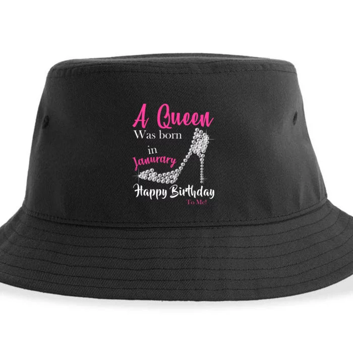 A Queen Was Born In January Birthday Sustainable Bucket Hat