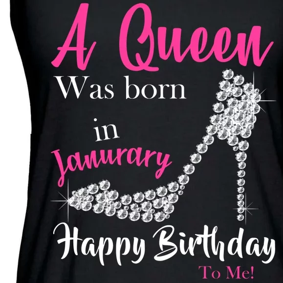 A Queen Was Born In January Birthday Ladies Essential Flowy Tank