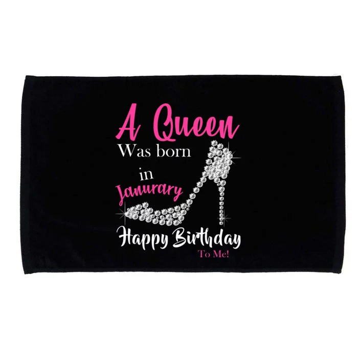 A Queen Was Born In January Birthday Microfiber Hand Towel