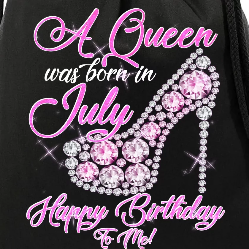 A Queen Was Born In July Fancy Birthday Drawstring Bag