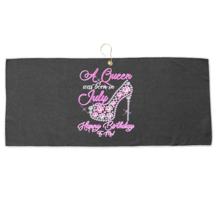 A Queen Was Born In July Fancy Birthday Large Microfiber Waffle Golf Towel