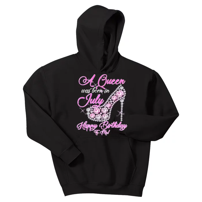 A Queen Was Born In July Fancy Birthday Kids Hoodie