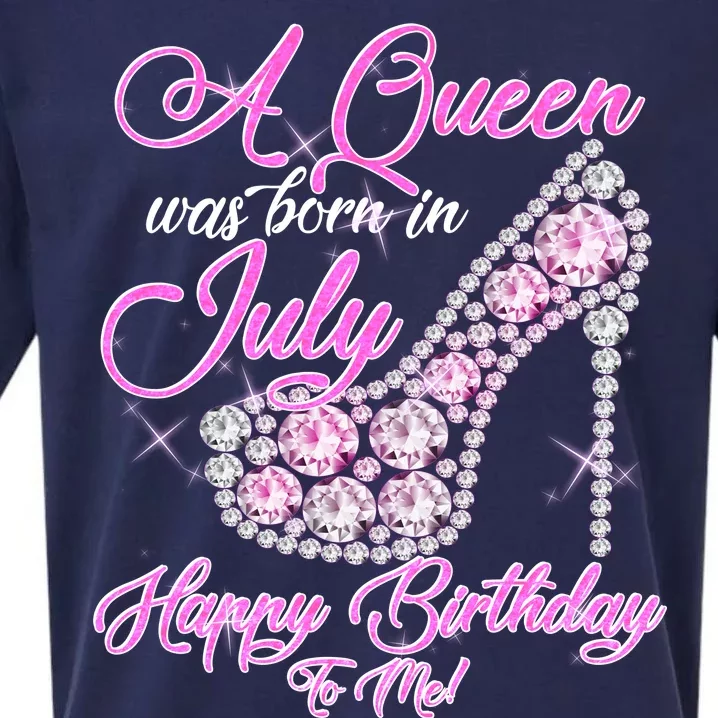 A Queen Was Born In July Fancy Birthday Sueded Cloud Jersey T-Shirt