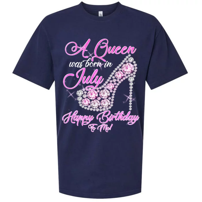 A Queen Was Born In July Fancy Birthday Sueded Cloud Jersey T-Shirt