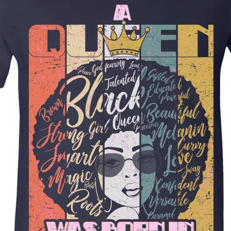 A Queen Was Born In June V-Neck T-Shirt