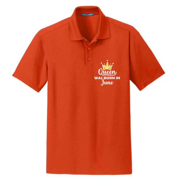 A Queen Was Born In June Birthday Dry Zone Grid Performance Polo