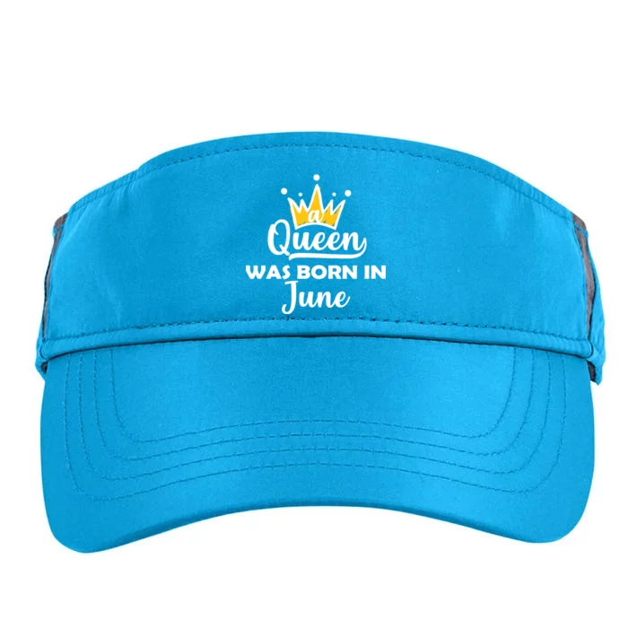 A Queen Was Born In June Birthday Adult Drive Performance Visor