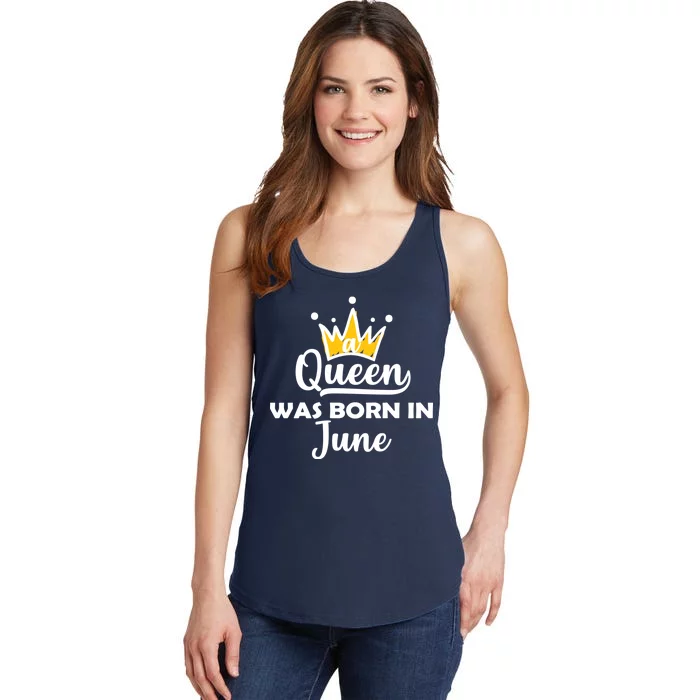 A Queen Was Born In June Birthday Ladies Essential Tank