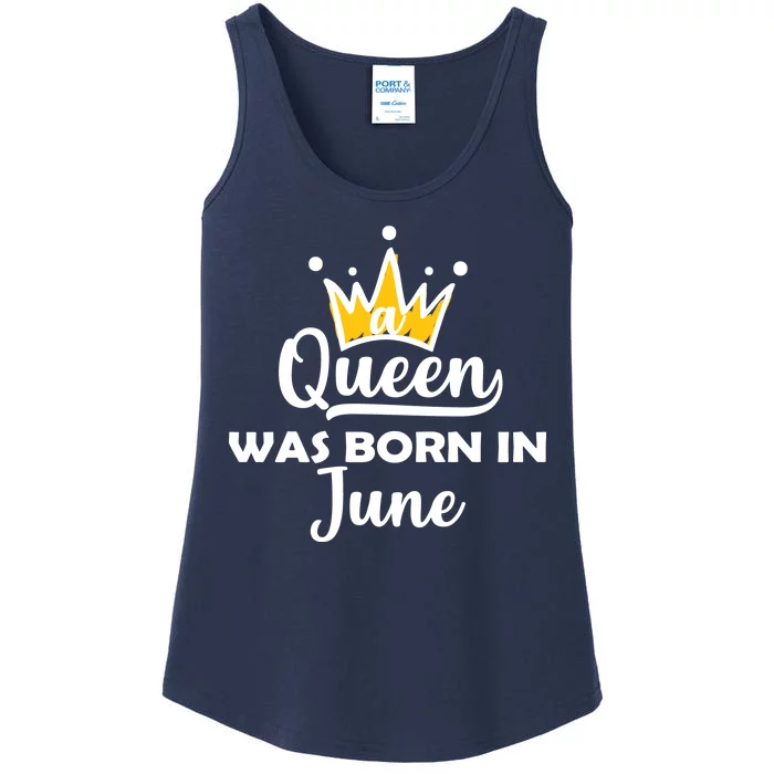 A Queen Was Born In June Birthday Ladies Essential Tank