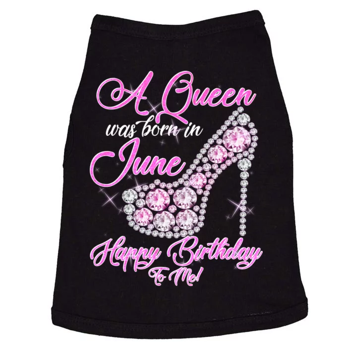 A Queen Was Born in June Fancy Birthday Doggie Tank