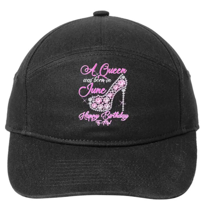 A Queen Was Born in June Fancy Birthday 7-Panel Snapback Hat