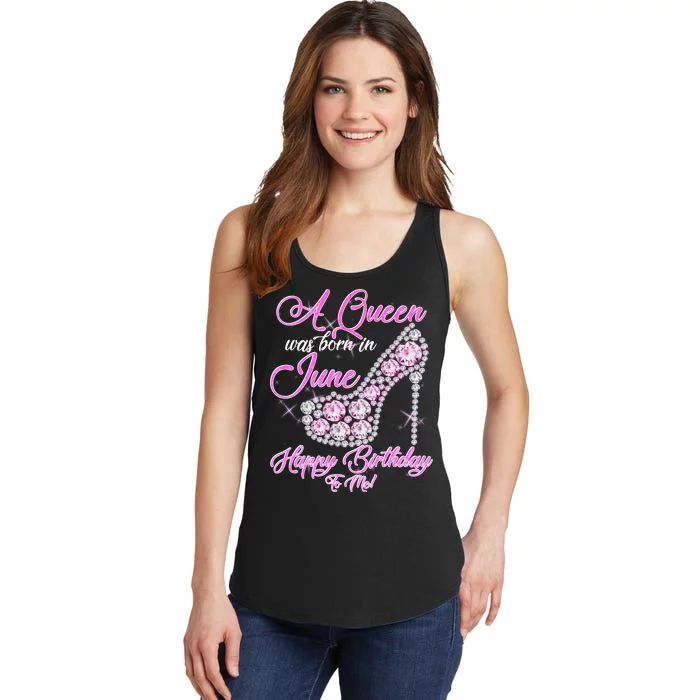 A Queen Was Born in June Fancy Birthday Ladies Essential Tank