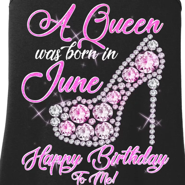 A Queen Was Born in June Fancy Birthday Ladies Essential Tank