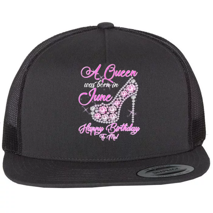 A Queen Was Born in June Fancy Birthday Flat Bill Trucker Hat