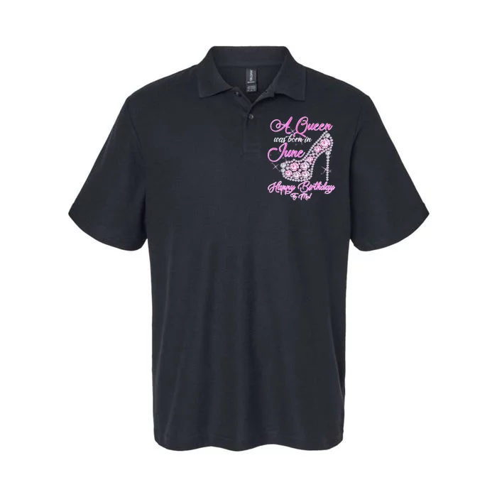 A Queen Was Born in June Fancy Birthday Softstyle Adult Sport Polo