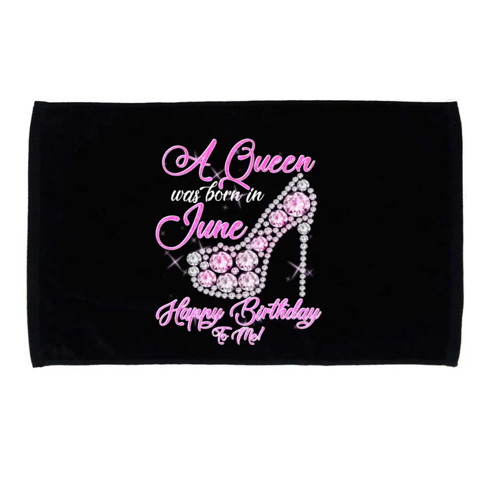 A Queen Was Born in June Fancy Birthday Microfiber Hand Towel