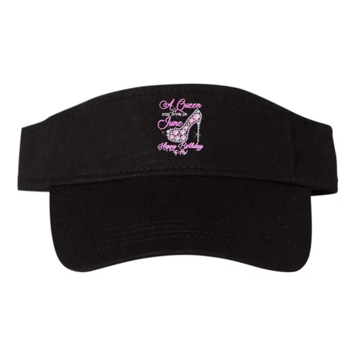 A Queen Was Born in June Fancy Birthday Valucap Bio-Washed Visor