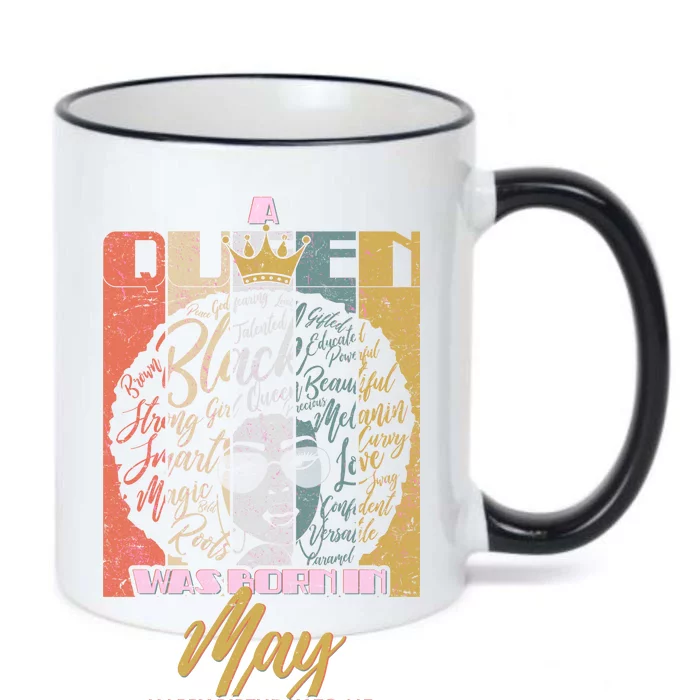 A Queen Was Born In May Black Color Changing Mug