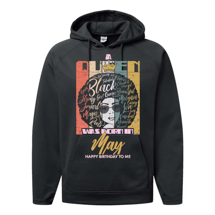 A Queen Was Born In May Performance Fleece Hoodie