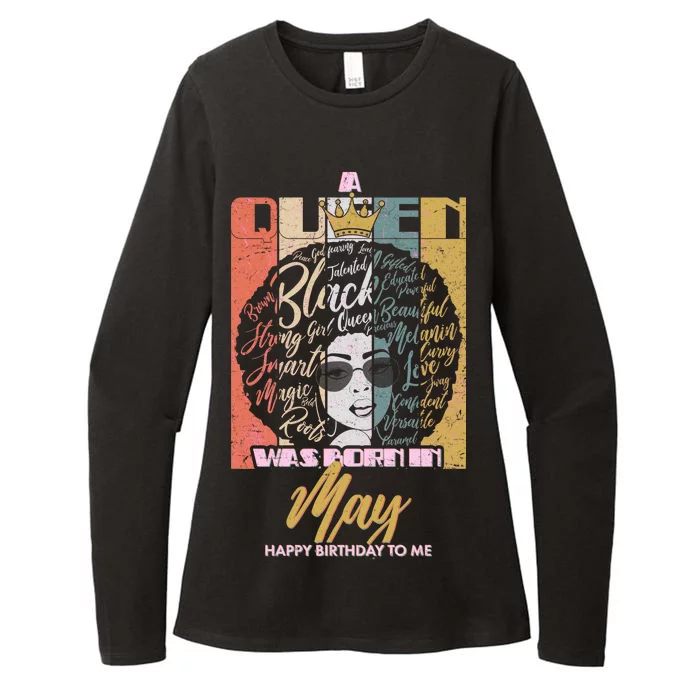 A Queen Was Born In May Womens CVC Long Sleeve Shirt