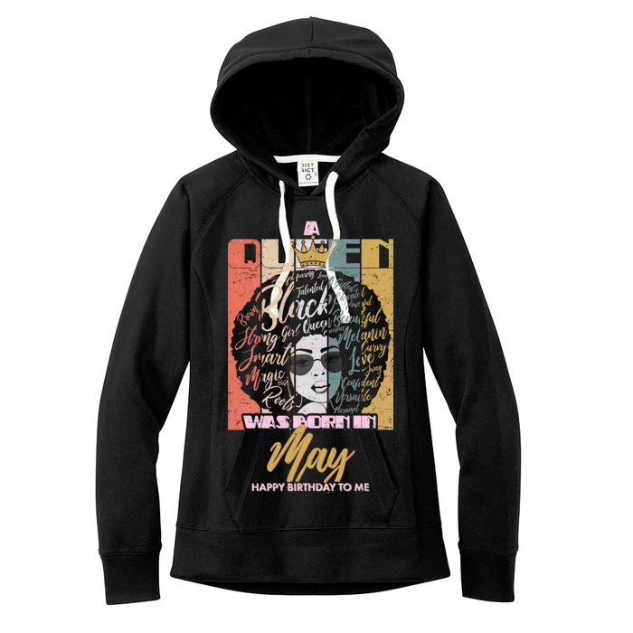 A Queen Was Born In May Women's Fleece Hoodie