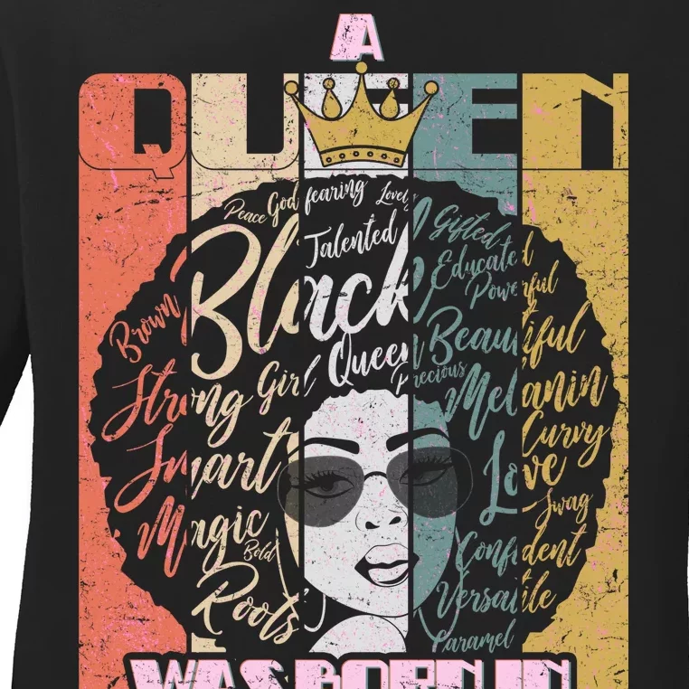 A Queen Was Born In May Ladies Long Sleeve Shirt