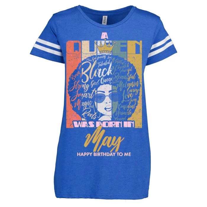 A Queen Was Born In May Enza Ladies Jersey Football T-Shirt