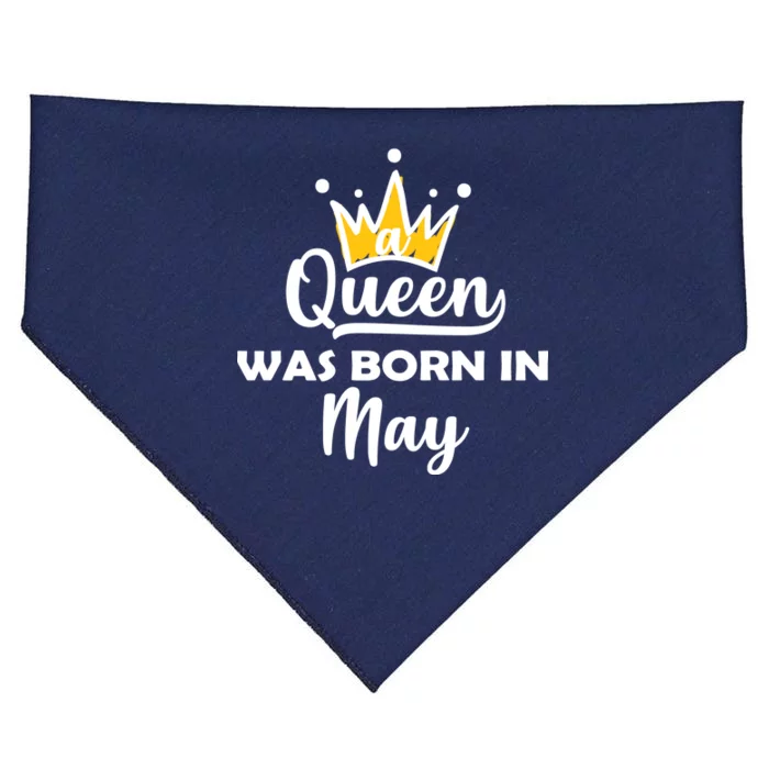 A Queen Was Born In May Birthday USA-Made Doggie Bandana