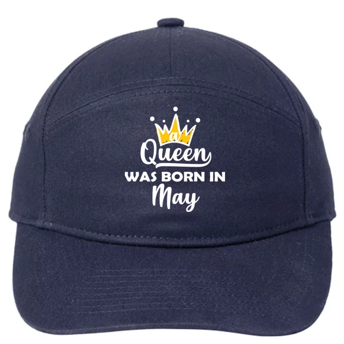 A Queen Was Born In May Birthday 7-Panel Snapback Hat