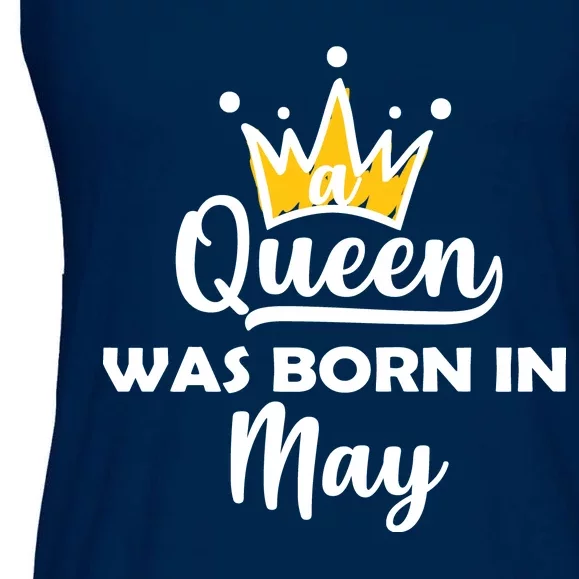 A Queen Was Born In May Birthday Ladies Essential Flowy Tank