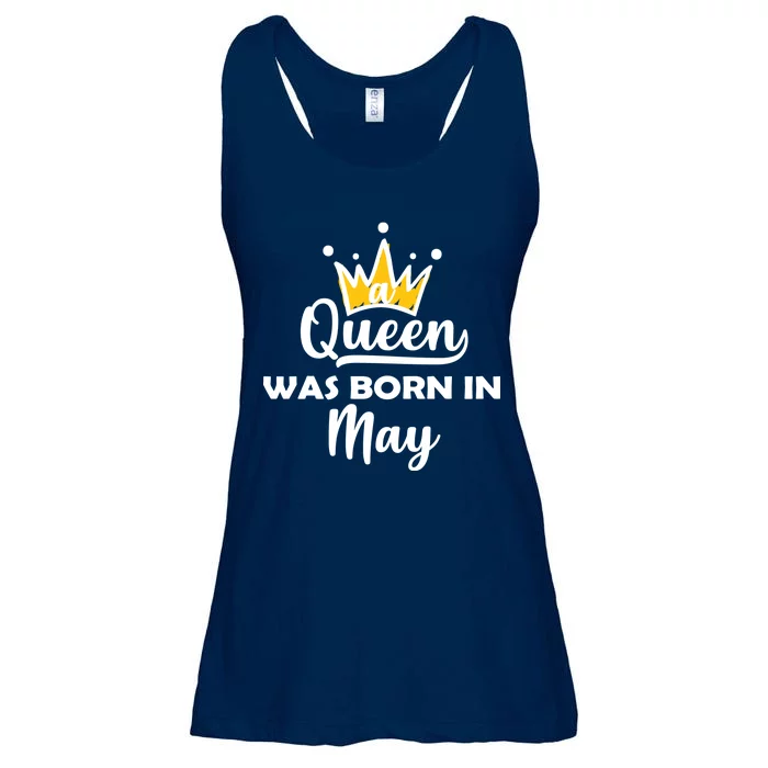 A Queen Was Born In May Birthday Ladies Essential Flowy Tank